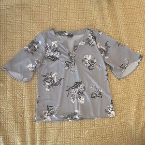 Ann Taylor Floral Gray Women's Blouse